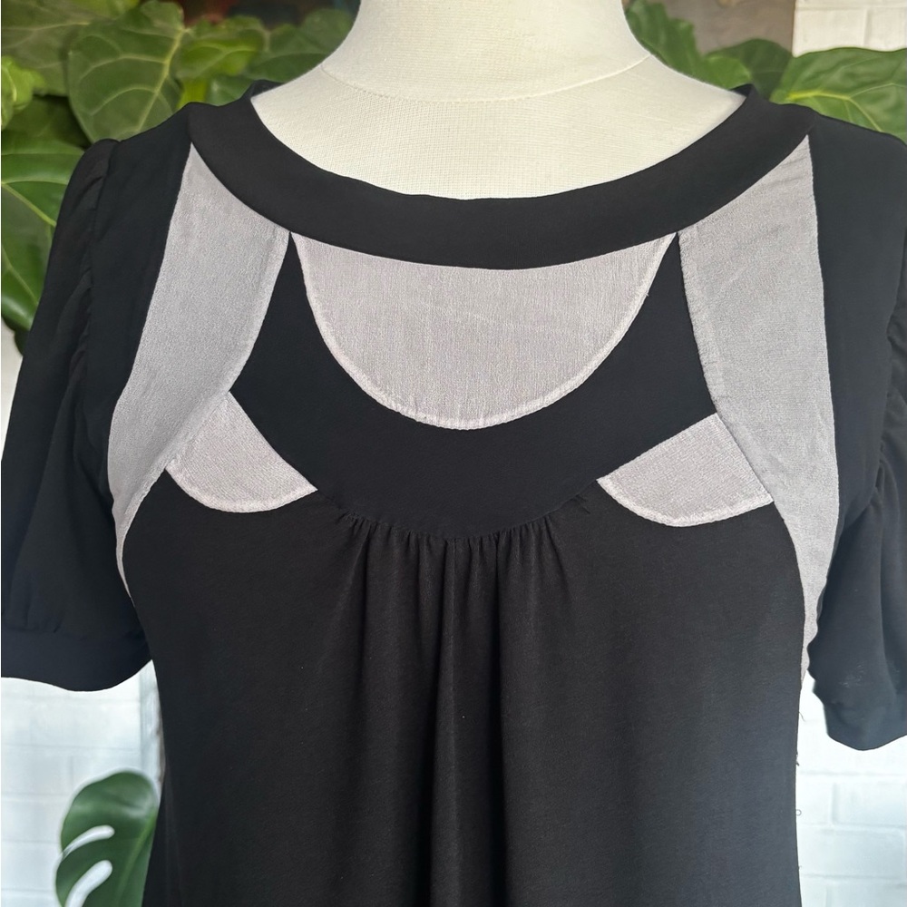Public Desire Black Top with Gray Stitching